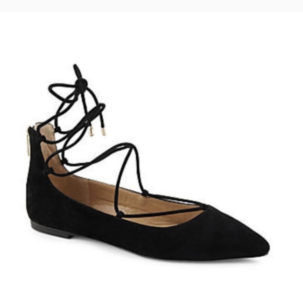 Vince Camuto Jerremi Ankle Wrap Ballet Lace-Up Flats Size 9.5